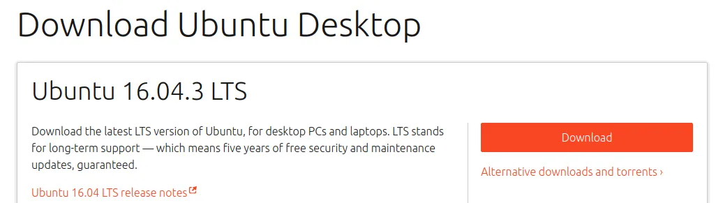 Download Ubuntu 16.04