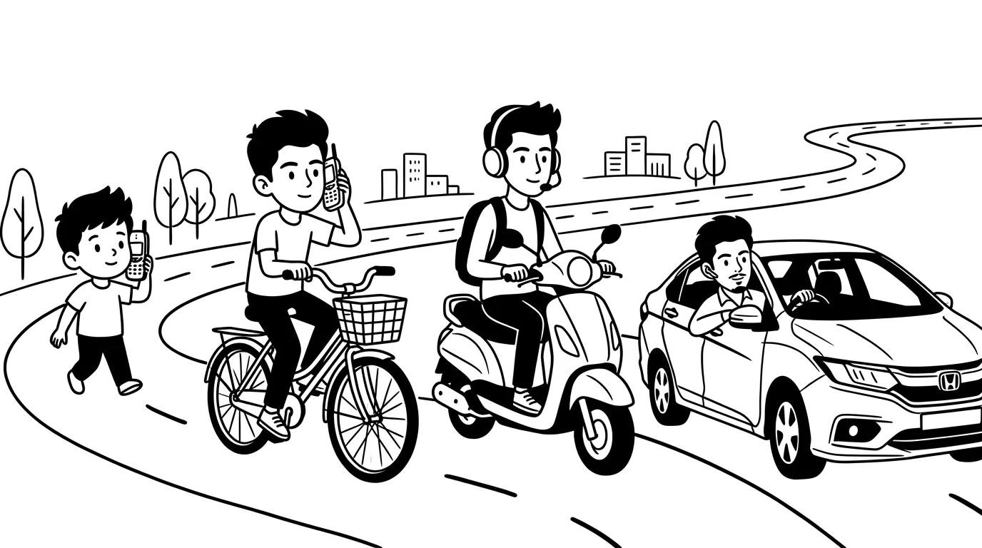 a young man's journey from walking with a nokia to driving a car